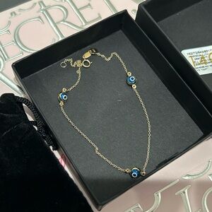 14K gold evil eye anklet NEW